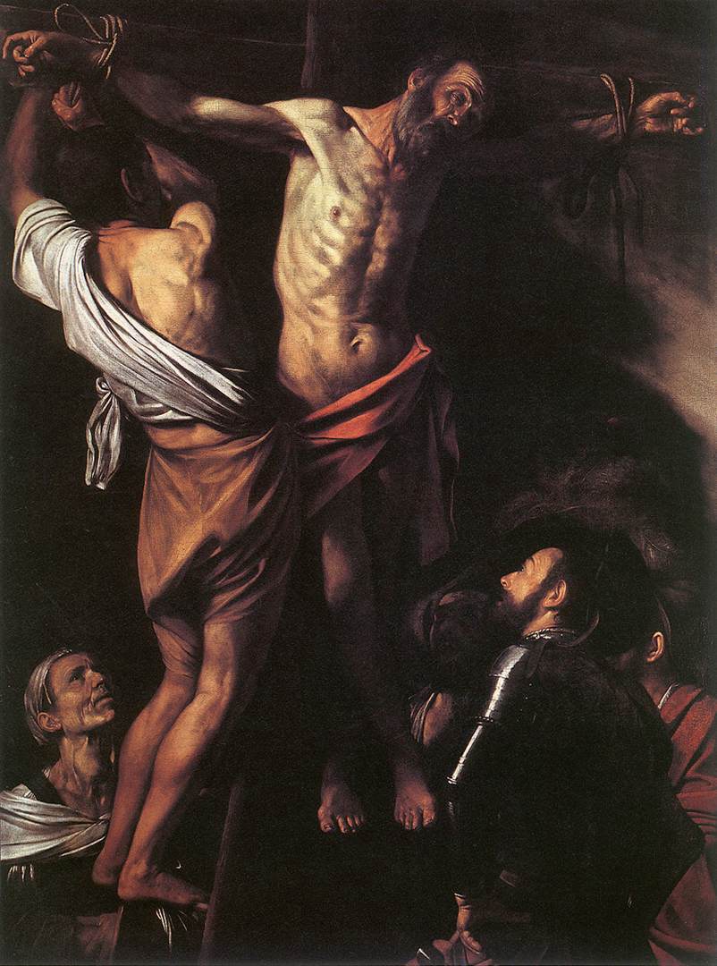 カラヴァッジョ　「聖アンデレの磔刑 」　1607　　Oil on canvas, 202,5 x 152,7 cm　　オハイオ、クリーヴランド美術館